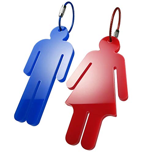 Men's & Women's Acrylic Restroom Keychain Tags - Perfect for designating...