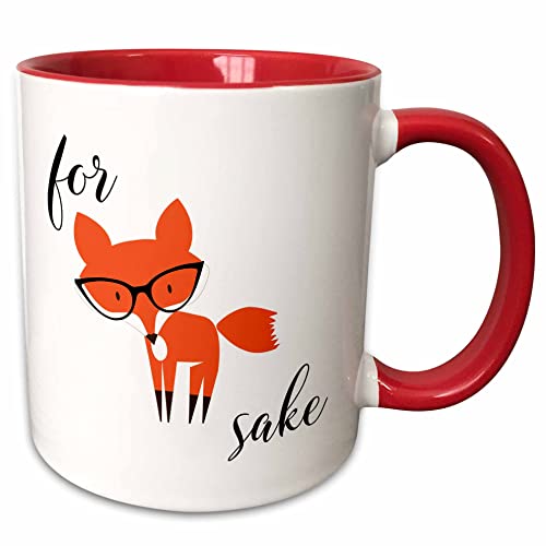 3dRose For Fox Sake Mug, 1 Count (Pack of 1), Red