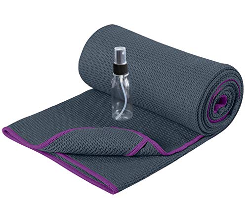 Non Slip Hand Towel 2in1 Set Extra Thick Hot Yoga Towel 100% Microfiber IUGA Non Slip Yoga Towel Corner Pockets Design to Prevent Bunching Super Absorbent and Quick Dry 