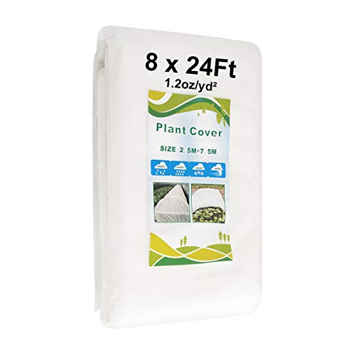 Plant Covers for Freeze Protection Cloth 8Ft x 24Ft Winter Reusable Plants...