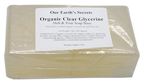 Organic Oil Clear Glycerin - 2 Pound Melt and Pour Soap Base - Our Earth's...