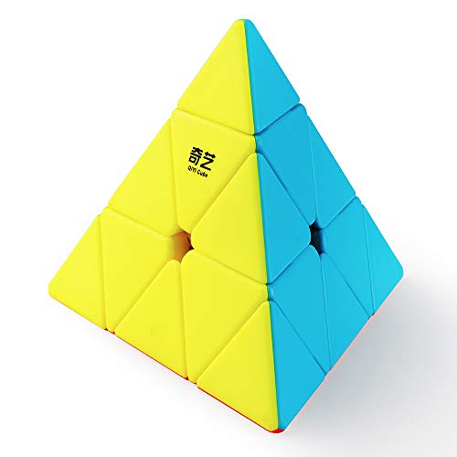 D-FantiX QYTOYS Qiming Pyramid Speed Cube Stickerless Triangle Cube 3x3...