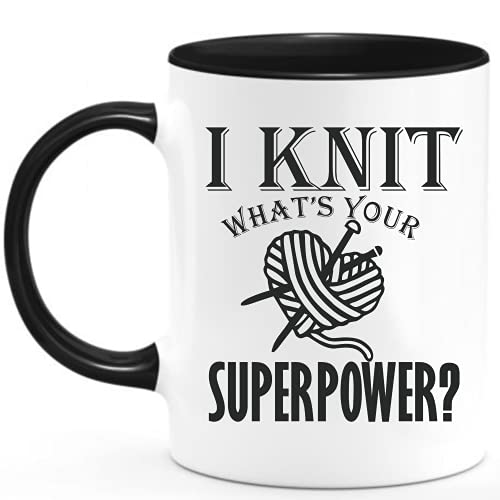 Mug Knitting Gifts for Knitters with Prime Themed Coffee Cup I Knit to be...