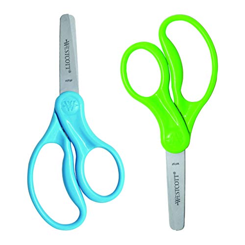 Westcott 13168 Right- and Left-Handed Scissors, Kids' Scissors, Ages 4-8,...