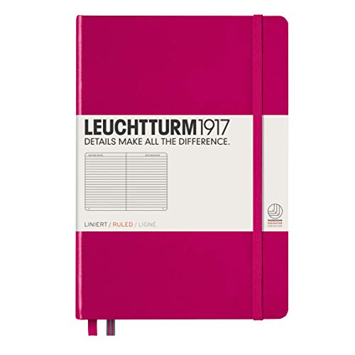 LEUCHTTURM1917 - Medium A5 Ruled Hardcover Notebook (Berry) - 251 Numbered...