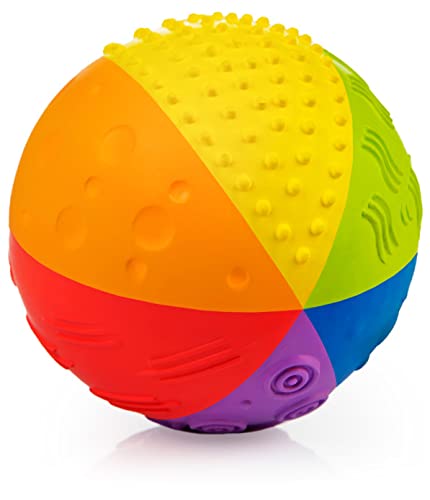 Pure Natural Rubber Sensory Ball for Babies Rainbow 4" - All Natural...