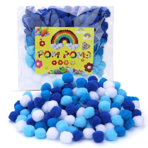 WONVOC Pom Poms 160 pcs, Pom Poms 1 Inch, 4 Colors Crafts Pom Poms Bulk,...