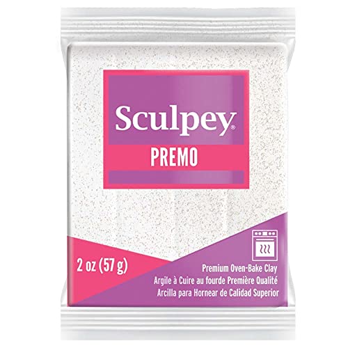 Sculpey Premo Polymer Oven-Bake Clay, Frost White Glitter, Non Toxic, 2 oz....