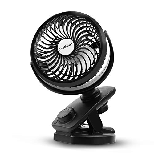 Battery Operated Clip On Oscillating Desk Fan, Portable Rechargeable Mini...