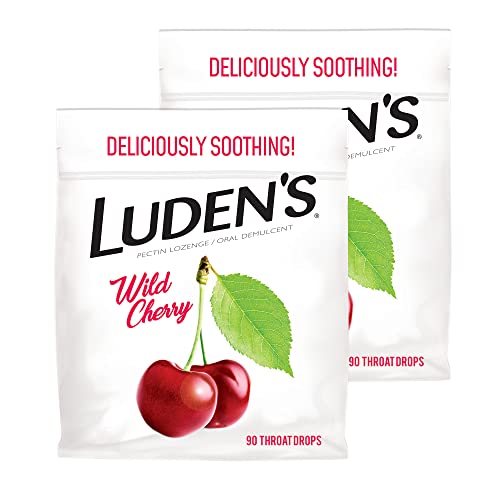 Ludens Throat Drops, Wild Cherry, 90 Drops, Pack of 2