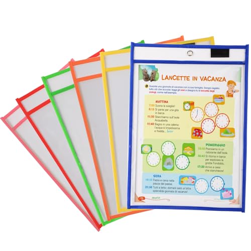Ufmarine Dry Erase Pockets Sleeves, Reusable,10 x 13 inches, Clear Sheet...