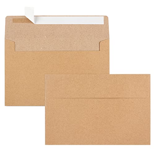 65 Packs A4 Invitation Envelopes, Brown Kraft Envelopes, 4x6 Photo...