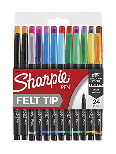 Sharpie Art Pens, Fine Point, Assorted Colors, 24 Count (1983967)