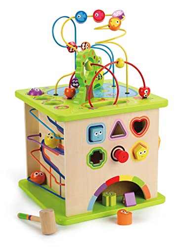 Country Critters Wooden Activity Play Cube by Hape | Wooden Learning Puzzle...