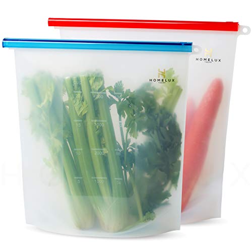 HOMELUX THEORY EXTRA LARGE Reusable Freezer Bags GALLON Size, LEAKPROOF,...
