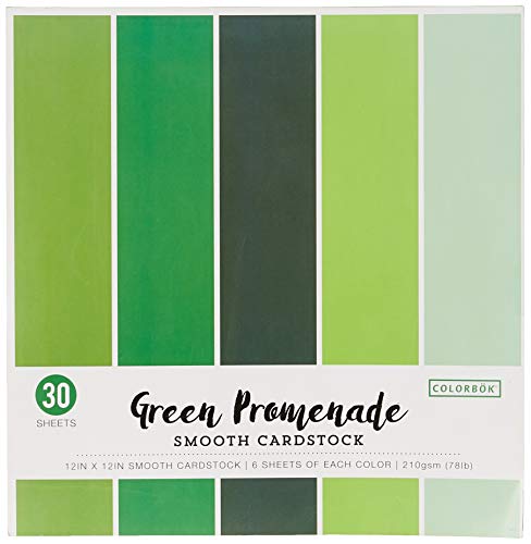 ColorBok 73477B Smooth Cardstock Paper Pad Green Promenade, 12" x 12"