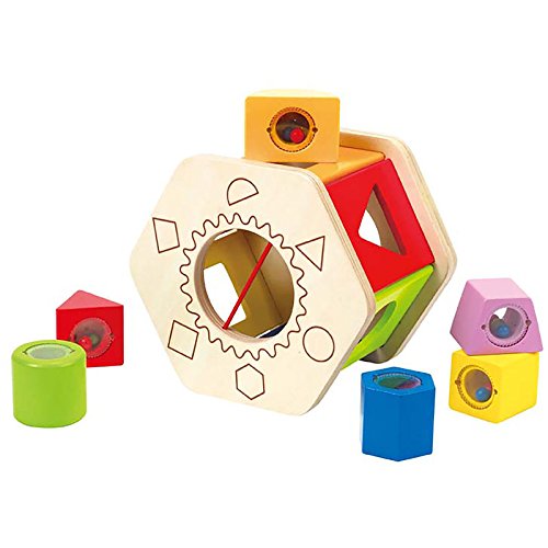 Hape Shake and Match Toddler Wooden Shape Sorter Toy Multicolor, L: 5.9, W:...