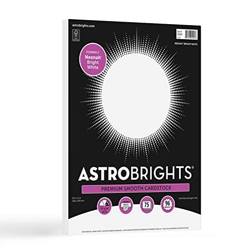 Astrobrights/Neenah Bright White Cardstock, 8.5" x 11", 65 lb/176 gsm,...