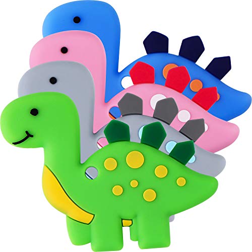 Teething Toys (4 Packs) - Tinabless Infant Dinosaur Teether Set, Natural...