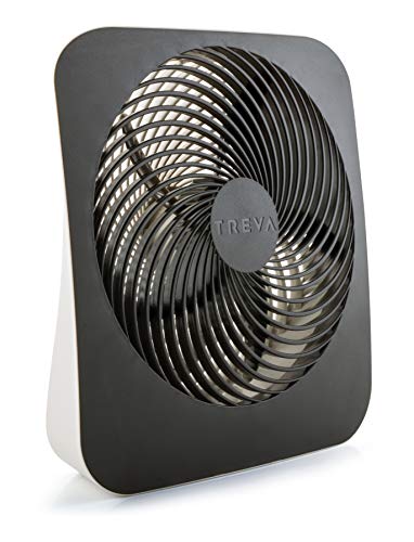 Treva 10-Inch Portable Desktop Battery Fan, Powered by Battery and/or AC...