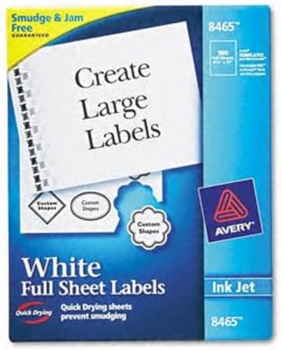 Avery Full Sheet Printable Shipping Labels, 8.5' x 11', White, 100 Blank...