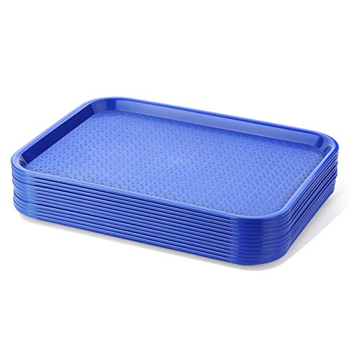 New Star Foodservice 24364 Blue Plastic Fast Food Tray, 10 by 14 Inch, Set...