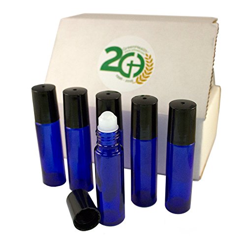 GreenHealth - Pack of 6 - Aromatherapy Glass Roll on Bottles, 10ml (1/3oz)...