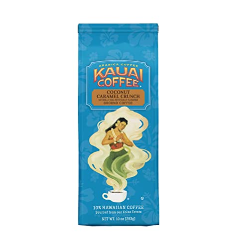 Kauai Hawaiian Ground Coffee, Coconut Caramel Crunch Flavor (10 Ounces) -...