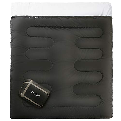 Double Sleeping Bag Queen Size XL, 3-4 Season Warm Cold Weather, Waterproof...