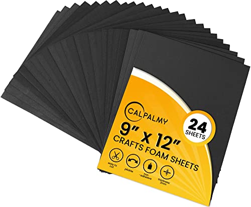 24 Ct Sheets Black EVA Cosplay Foam in 9” x 12’’ Sheets; High Density...