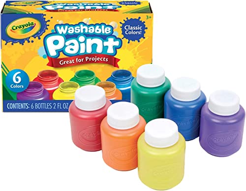 Crayola Washable Kids Paint, 6 Count, Kids At Home Activities, Painting...