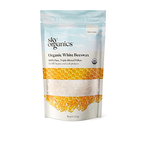 Sky Organics Organic White Beeswax Pellets, 100% Pure USDA Certified...