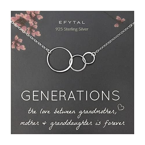 EFYTAL Mothers Day Gifts for Grandma, Sterling Silver or Gold Plated 3...