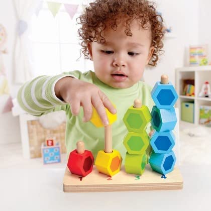 Hape Counting Stacker Toddler Wooden Stacking Block Set