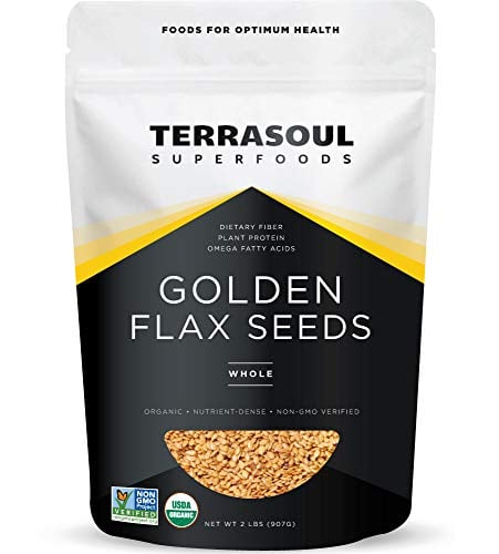 Terrasoul Superfoods Organic Golden Flax Seeds, 2 Lbs - Fiber | Protein |...