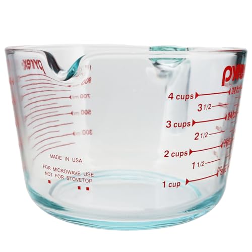 Pyrex SYNCHKG039125 4 Measuring Cup, Clear with Red Graphics