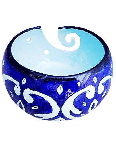 Big Sale Offers - Ceramic Yarn Bowl Blue - Handmade Knitting Bowl and...
