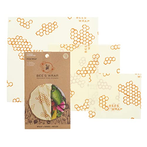 Bee's Wrap - Assorted 3 Pack - Made in USA - Certified Organic Cotton -...