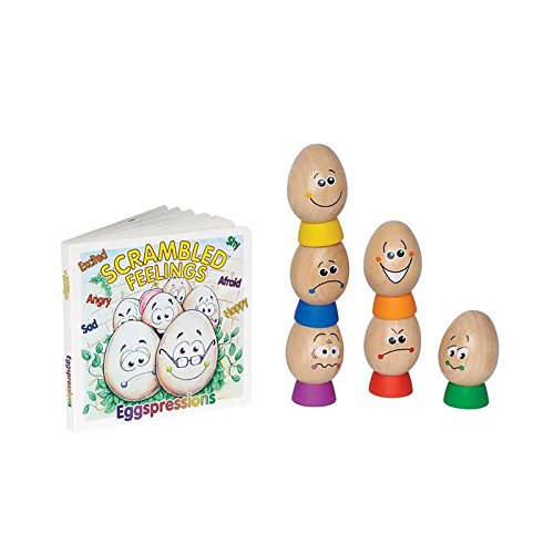Hape Eggspressions Wooden Learning Toy with Illustrative Book, 13 pieces