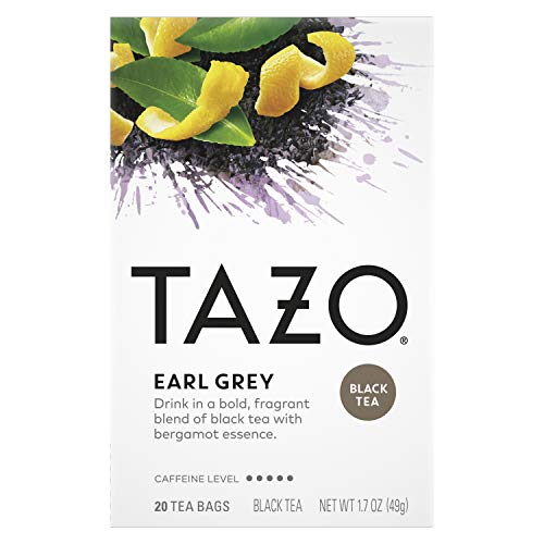 Tazo Tea Bags For a Delicious Beverage Earl Grey High-Caffeine Level 20 Tea...