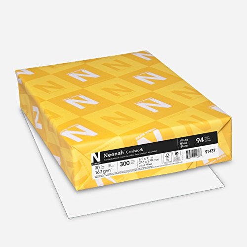 Neenah Index Cardstock, 8.5' x 11', 90 lb/163 gsm, White, Lightweight, 94...