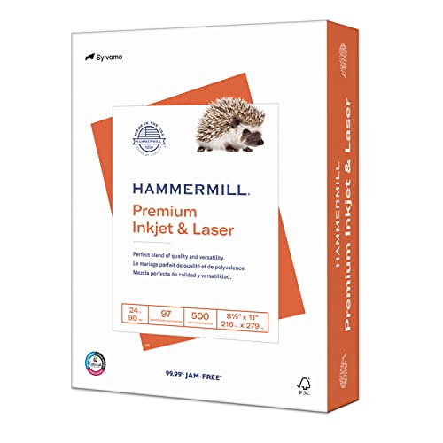 Hammermill Printer Paper, Premium Inkjet & Laser Paper 24 Lb, 8.5 x 11 - 1...