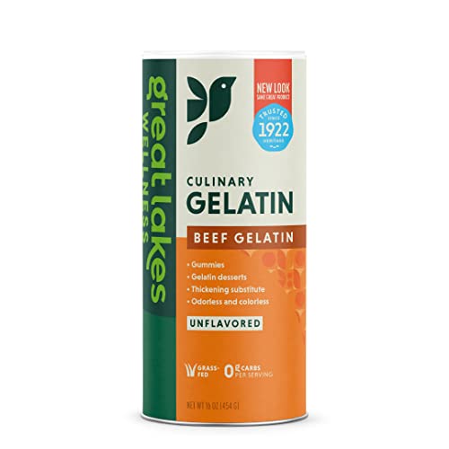 Great Lakes Wellness Culinary Beef Gelatin Powder - Unflavored - Grass-Fed,...