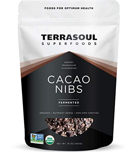 Terrasoul Superfoods Raw Organic Cacao Nibs, 16 Oz, Superfood Crunch for...