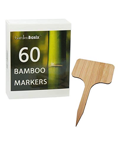 60 Bamboo Garden Plant Labels Herbs Gardening Planter Markers Plant Sign...