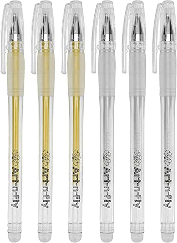 Gold & Silver Gel Pen for Artist 0.7mm Fine Point - Gold Ink Pen with...