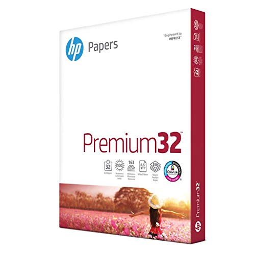 HP Printer Paper | 8.5 x 11 Paper | Premium 32 lb | 1 Ream - 250 Sheets |...
