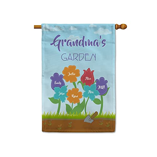 KafePross Custom House Flag Grandma's Garden with Beautiful Flowers...