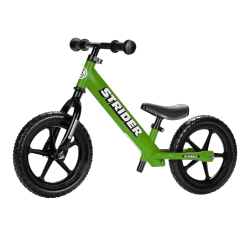 Strider 12” Classic Bike, Green - No Pedal Balance Bicycle for Kids 18...