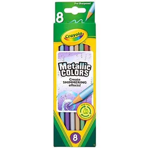 Crayola Metallic Colored Pencils, Long, 8-Pack